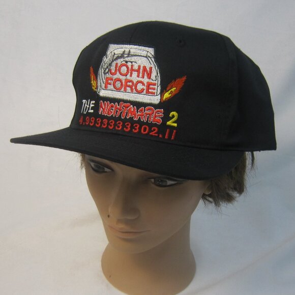 Vintage John Force Nightmare 2 Time World Racing Champion Black Snapback Hat - Picture 1 of 11